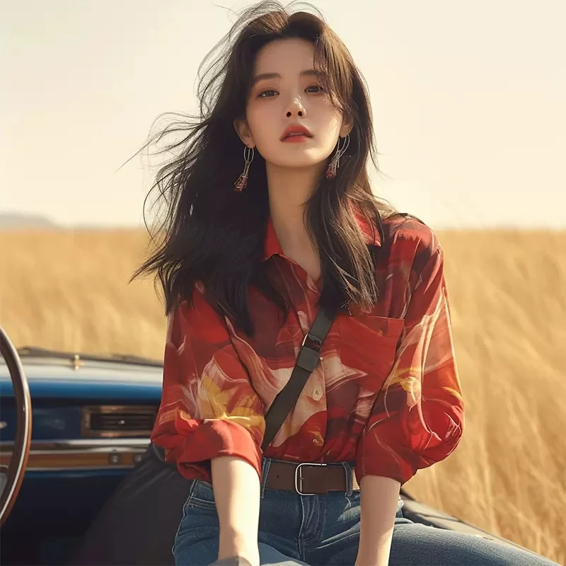 拉夏贝尔短袖衬衫女款爆款2025网红洋气女炸街纯欲慵懒风衣服女装