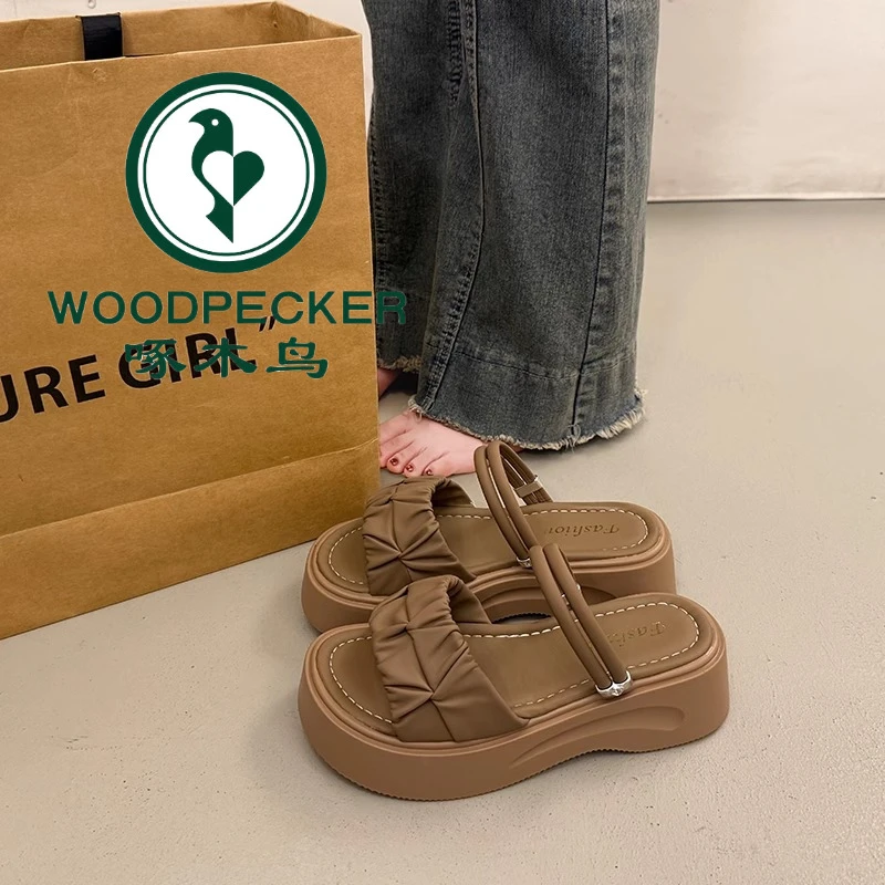 啄木鸟绝美厚底凉鞋女夏季外穿时尚高级感2025超火新款罗马凉拖鞋