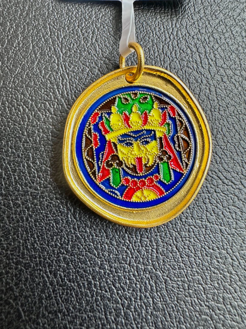 足金999珐琅真金纯古法扎吉拉姆吊坠