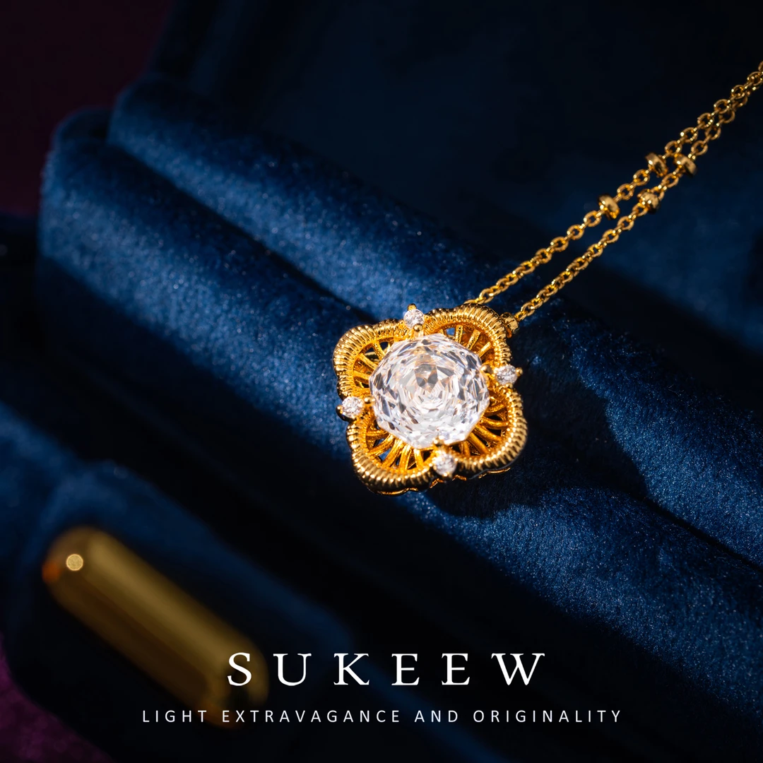 SUKEEW/酥可 镀k金 【浅夏花园】超闪玫瑰优雅项链253203