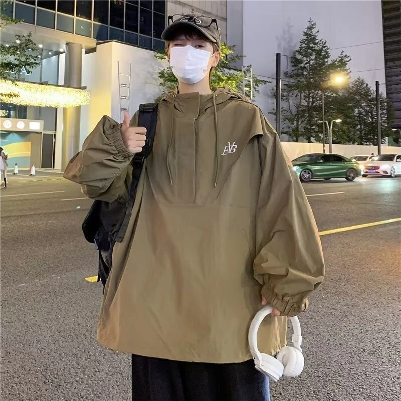 8719春秋季潮牌户外连帽冲锋衣男女宽松机能风夹克外套2025年