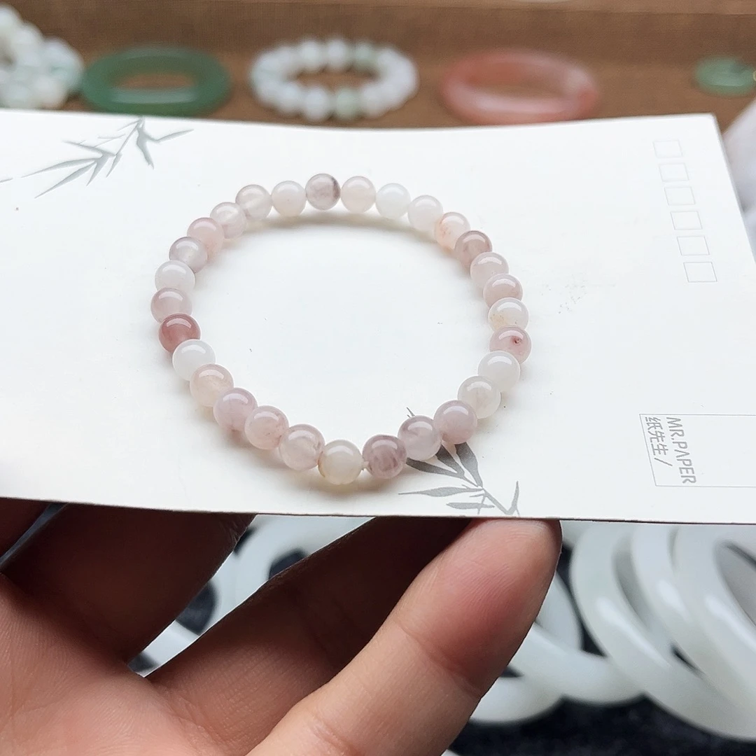 未镶嵌手镯石英质玉桃花酿手链