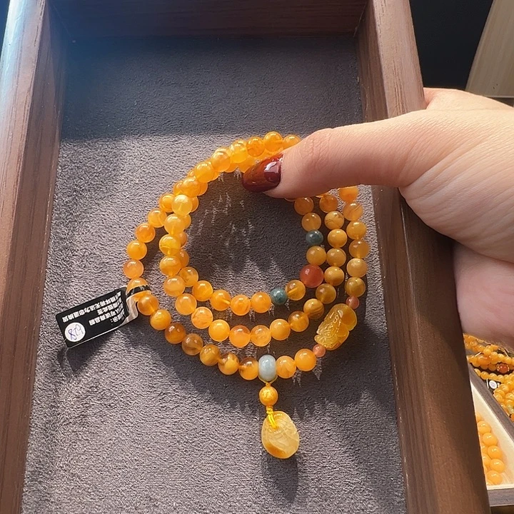 蜜蜡未镶嵌手串7mm蜜蜡手串
