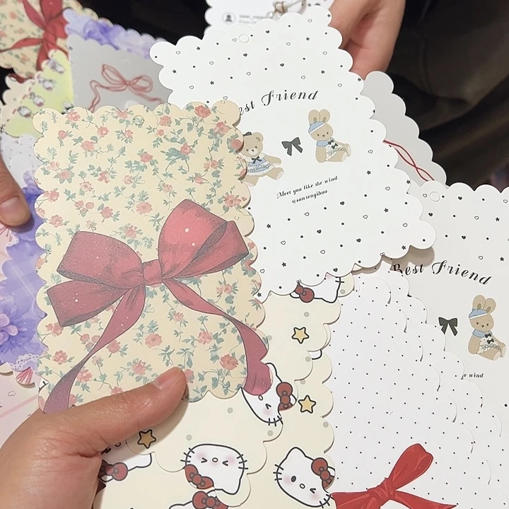 单面花边9.5×14混款100张