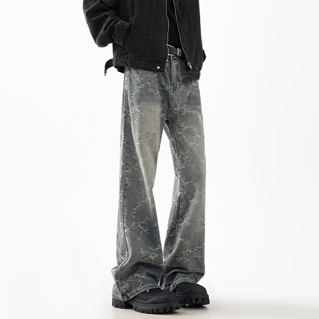 JEEPSPIRIT水洗直筒休闲裤宽松微喇裤男款