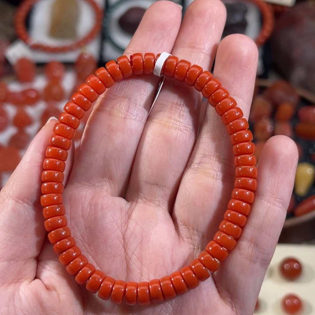 南红玛瑙未镶嵌大水沟药片单圈6.2mm