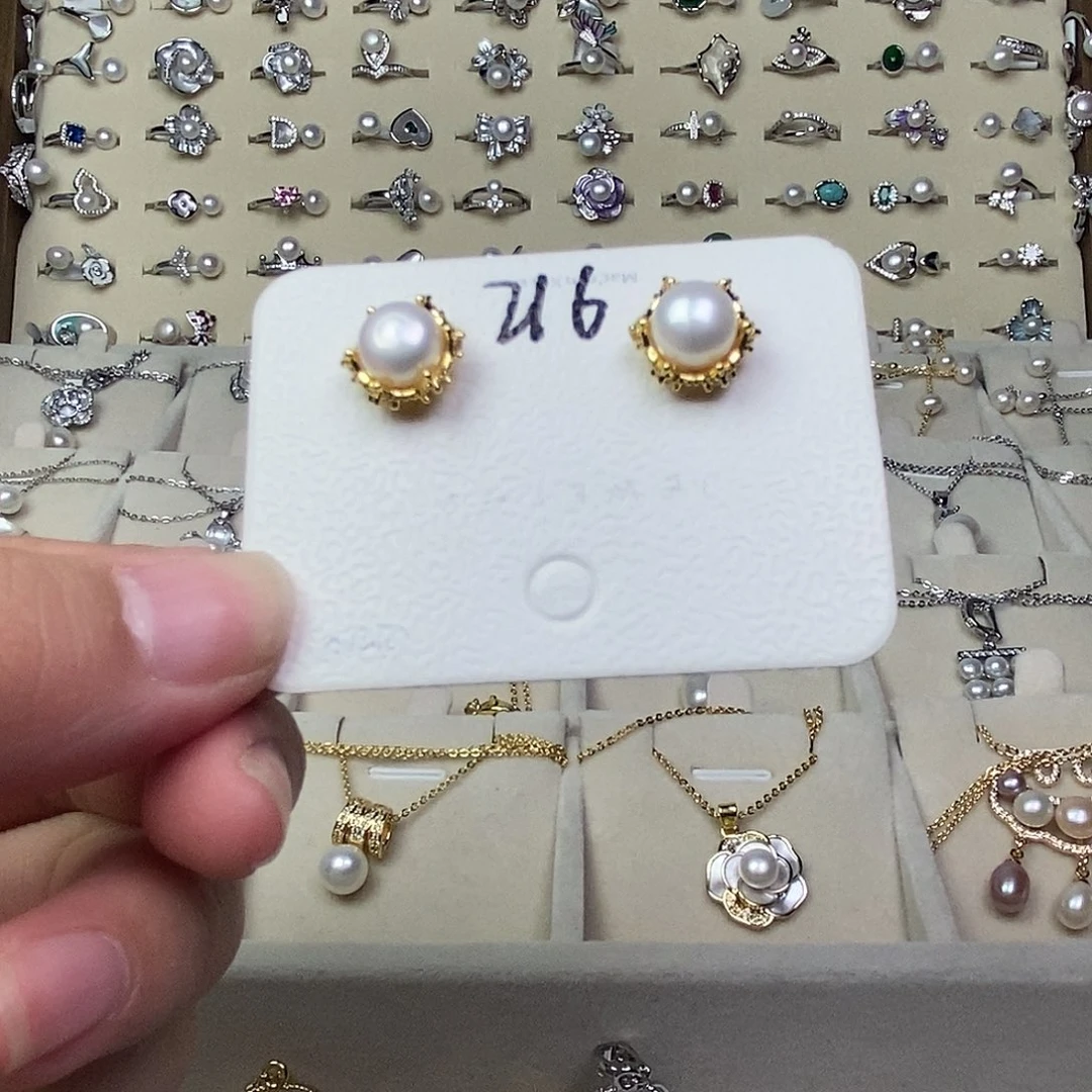 淡水珍珠耳饰银S925镶嵌