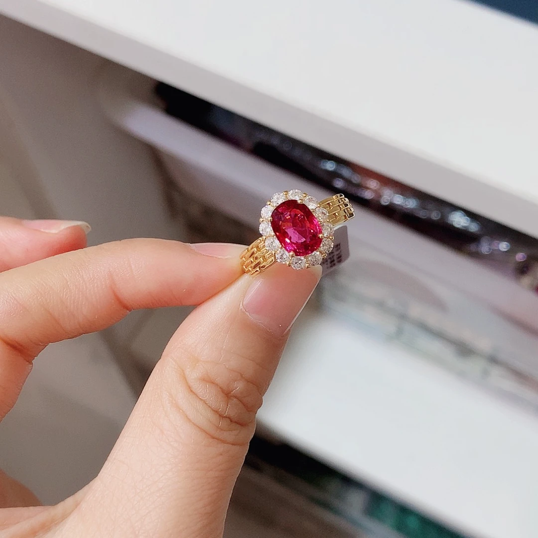 银S925镶嵌戒指碧玺