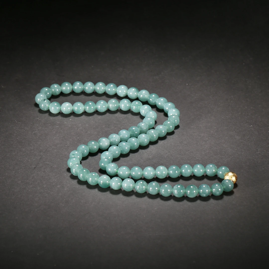 清代*翡翠圆珠项链/11XQ2844/翡翠【北京文博】