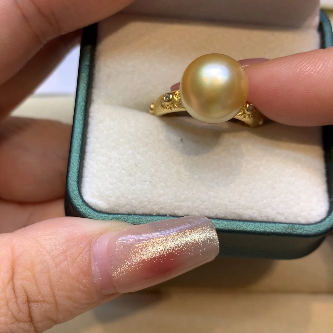 银S925镶嵌戒指海水珍珠