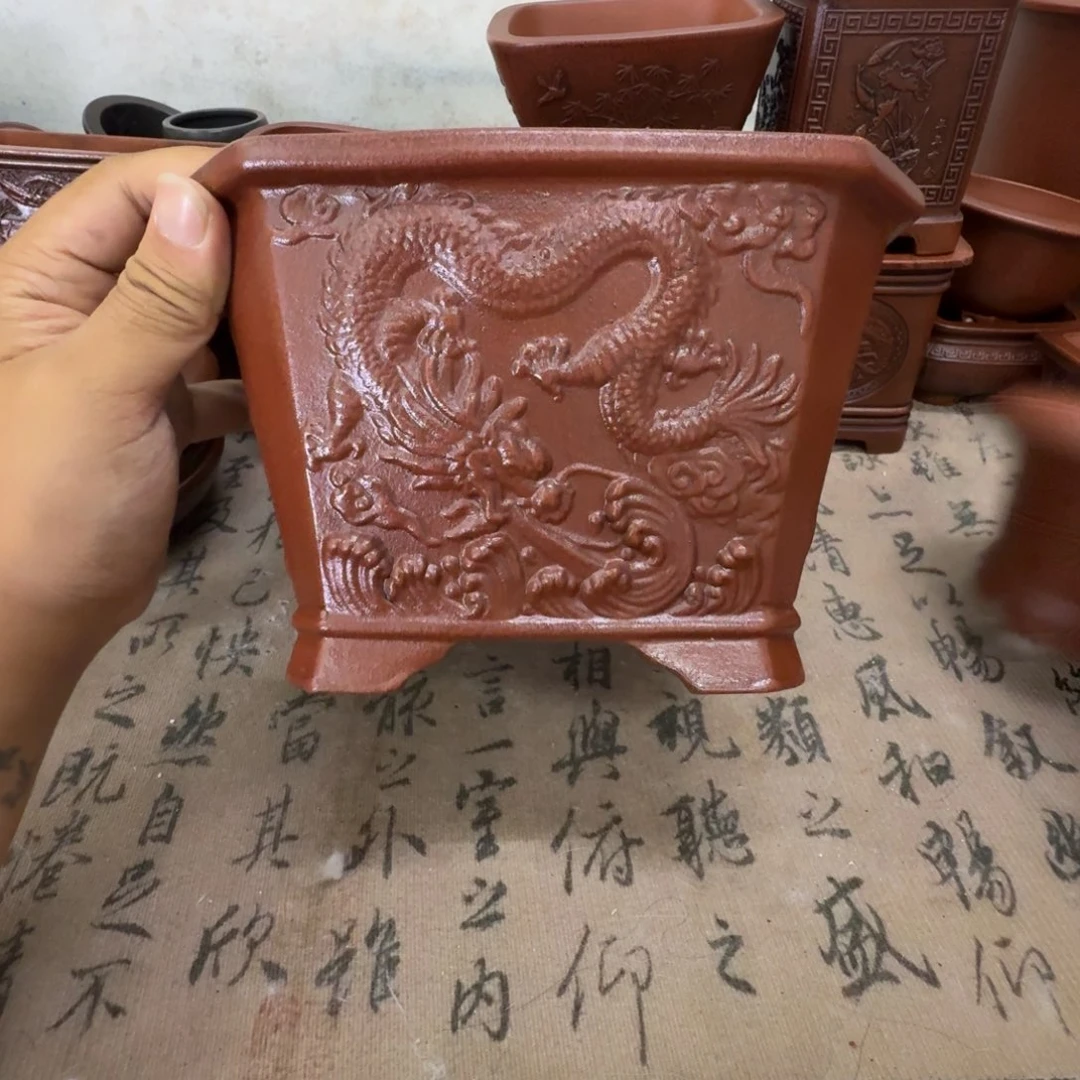 紫砂花盆17x11.5内经紫砂花盆