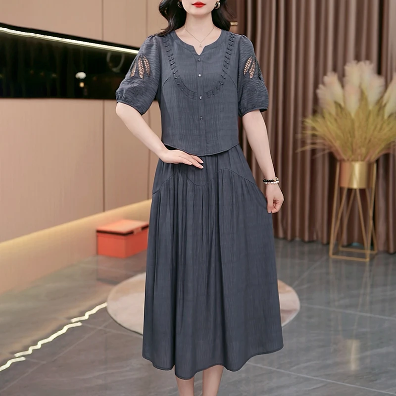 夏季新款优雅气质中长款女装连衣裙【292#】