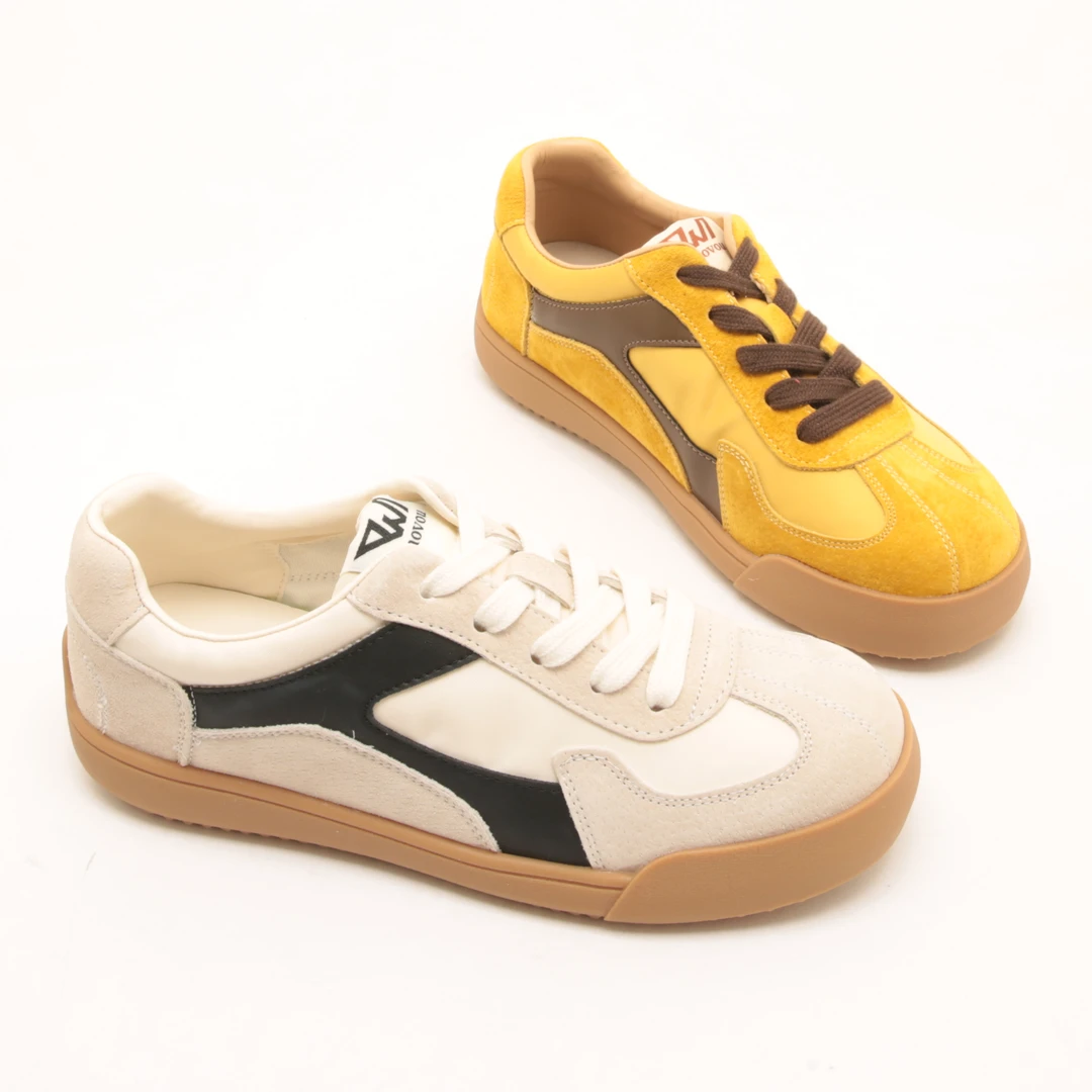 6629春夏新款真皮复古拼色德训鞋女软底百搭阿甘运动鞋休闲板鞋潮