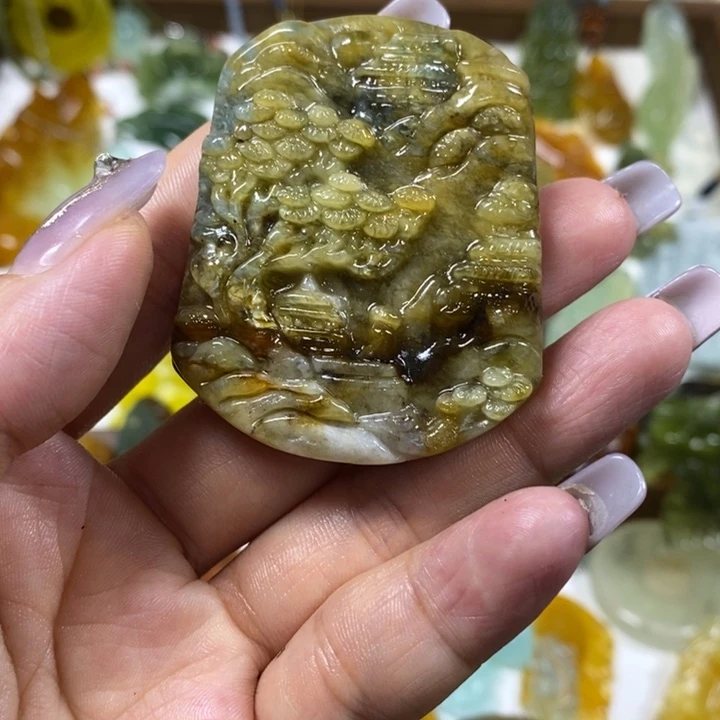 蛇纹石玉未镶嵌吊坠