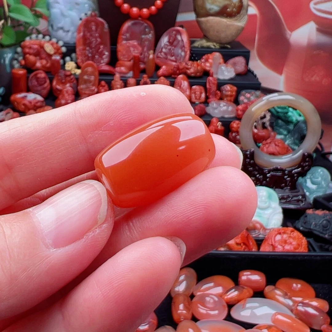 南红玛瑙未镶嵌桶珠桶珠23*15