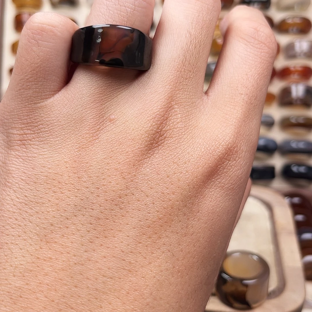 玛瑙/玉髓合金戒指3港15