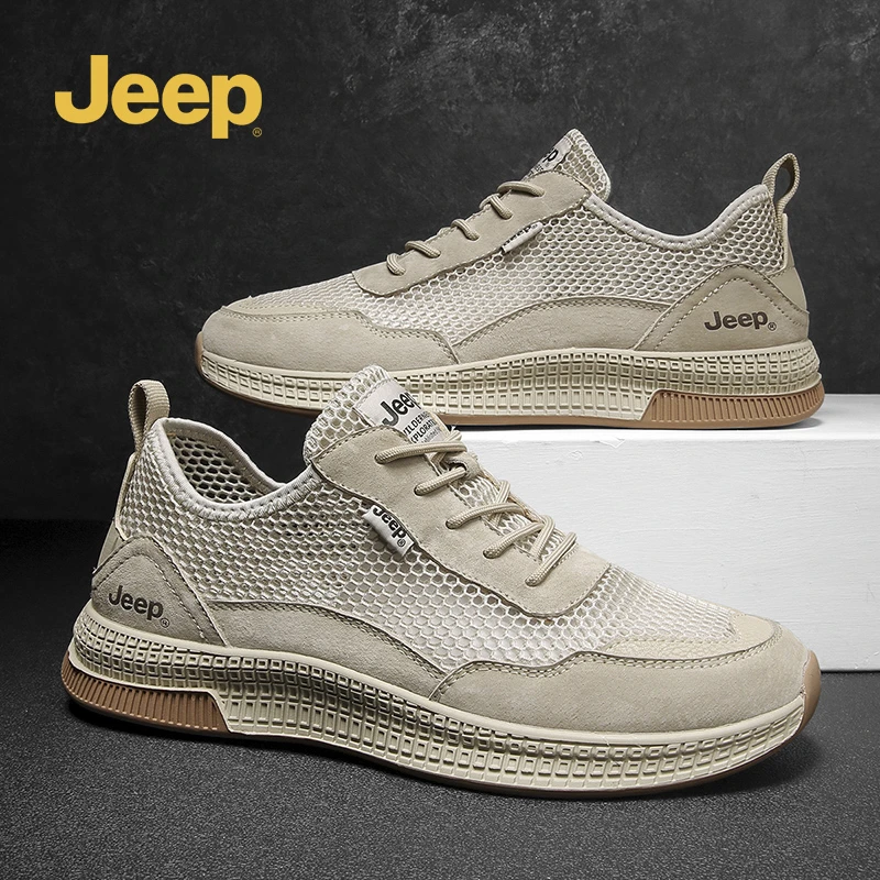 JEEP/吉普男鞋秋季新款网面鞋透气舒适男士软底防滑薄款休闲潮鞋