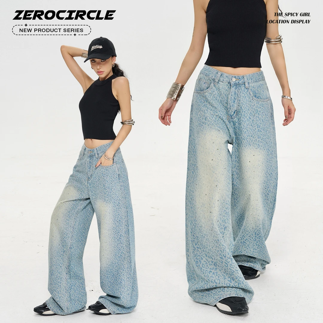 【野生zerocircle 】宽松直筒烫钻牛仔裤 H35866E52