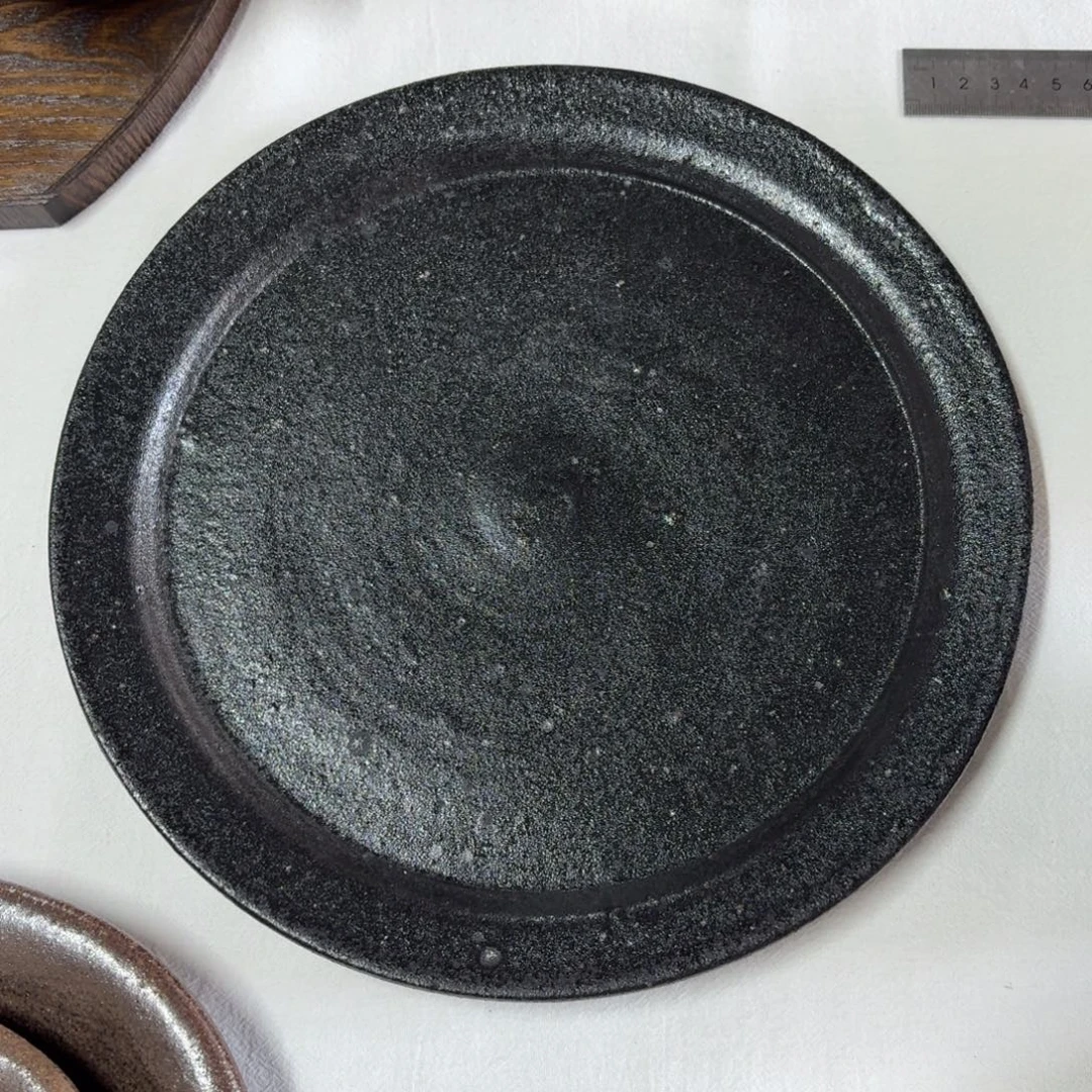 陶阿沐手作经典黑釉大盘27cm