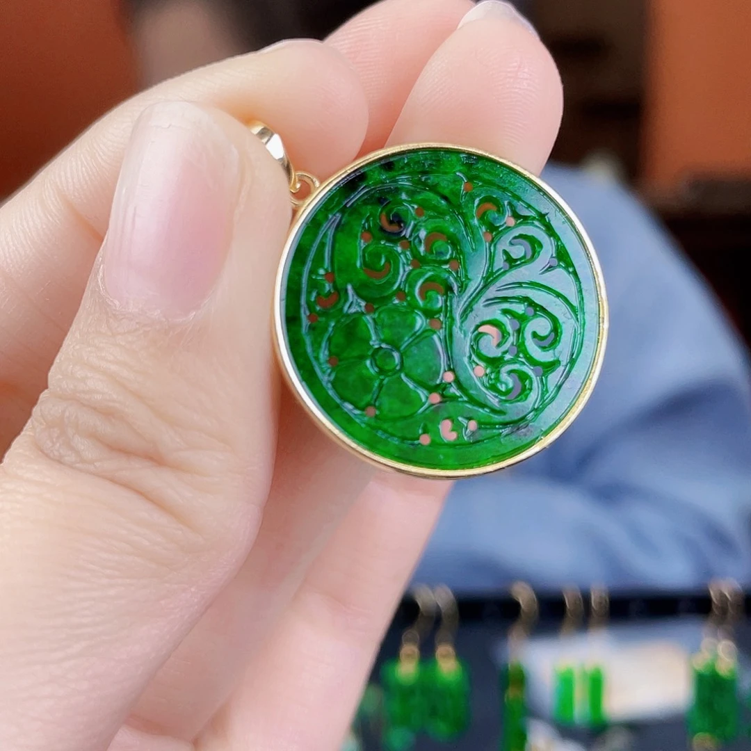 翡翠银S925镶嵌耳饰