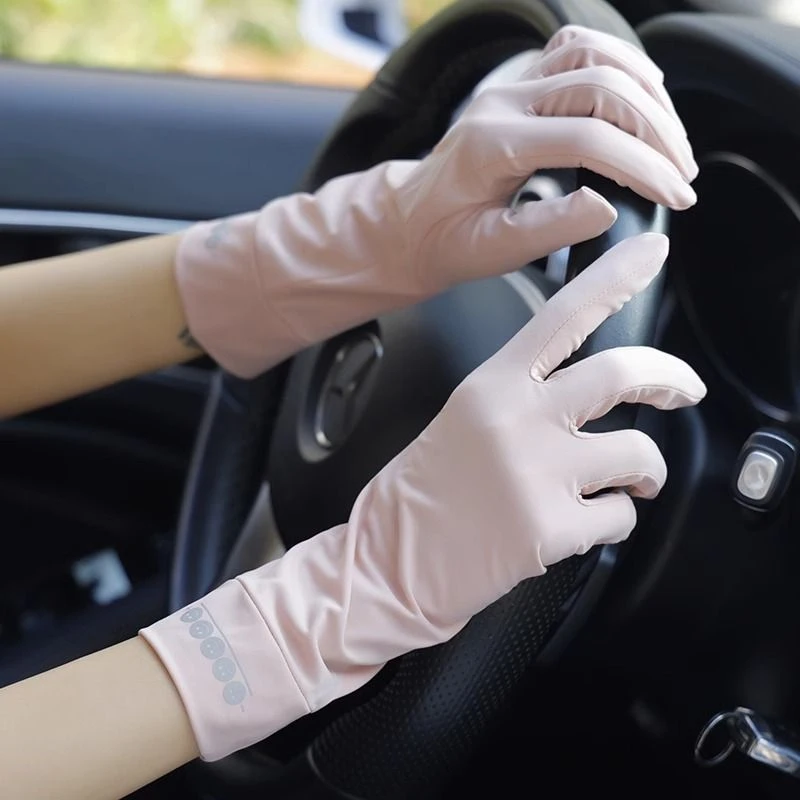 开车防晒手套女防紫外线加长薄款男士骑车夏防滑触屏透气冰丝通用