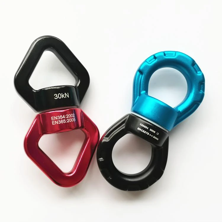 单点空中瑜伽吊床锁扣配件户外登山探洞威亚8字万向旋转链接环