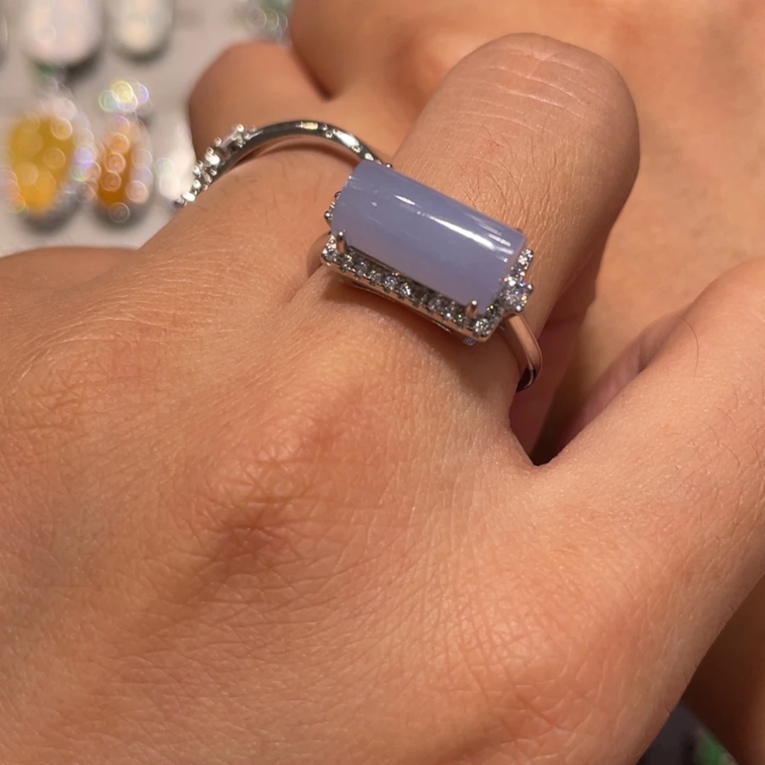 银S925镶嵌戒指翡翠戒指