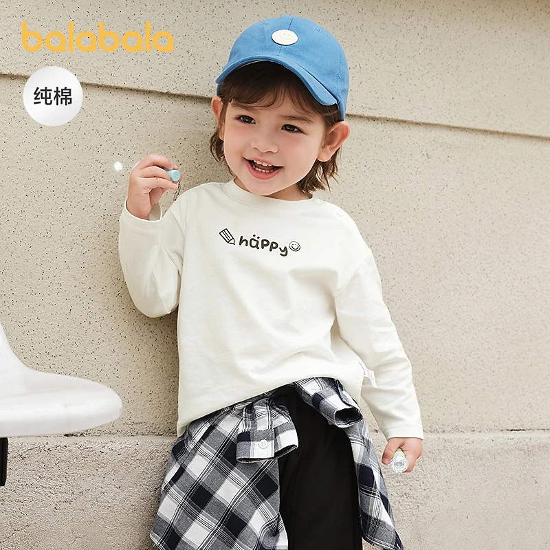 巴拉巴拉婴儿长袖T恤男童打底衫宝宝长袖纯棉上衣2025秋新款童装