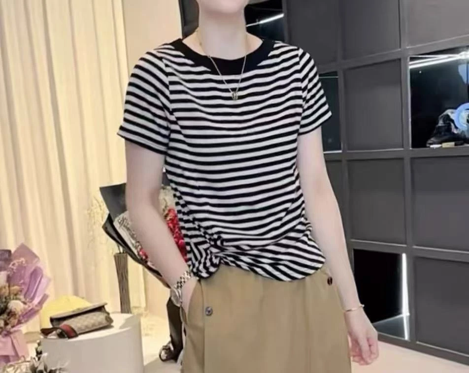 夏季新款纯棉设计感薄款短袖打结T恤时尚百搭显瘦