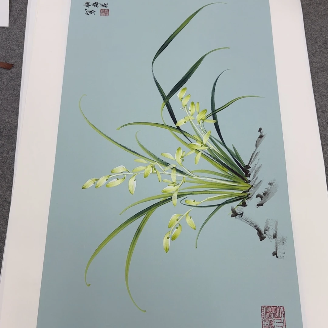 国画一笔两色立体兰花
