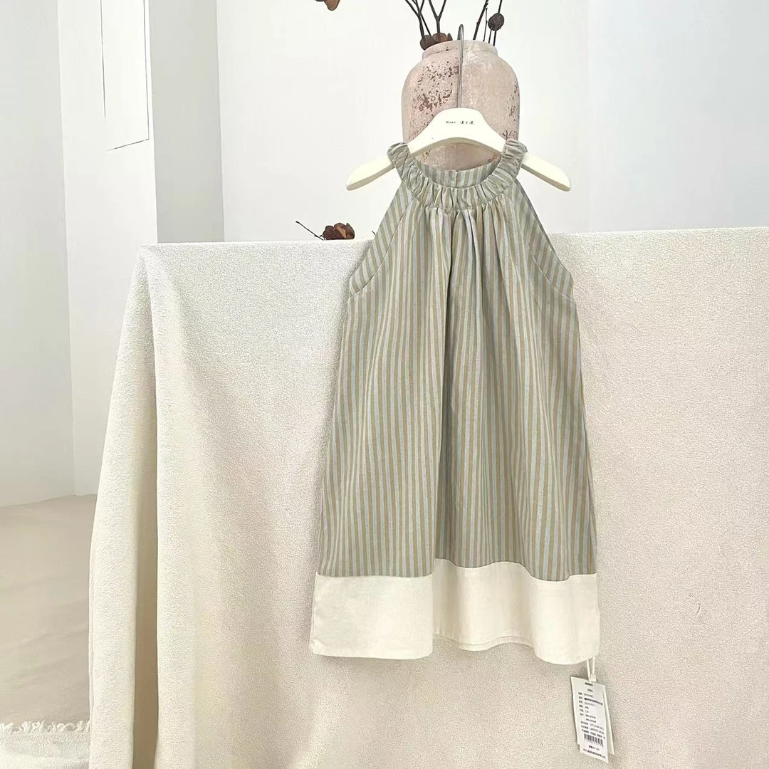 现货【浪漫拼接】夏日亲子连衣裙无袖   UQ25008