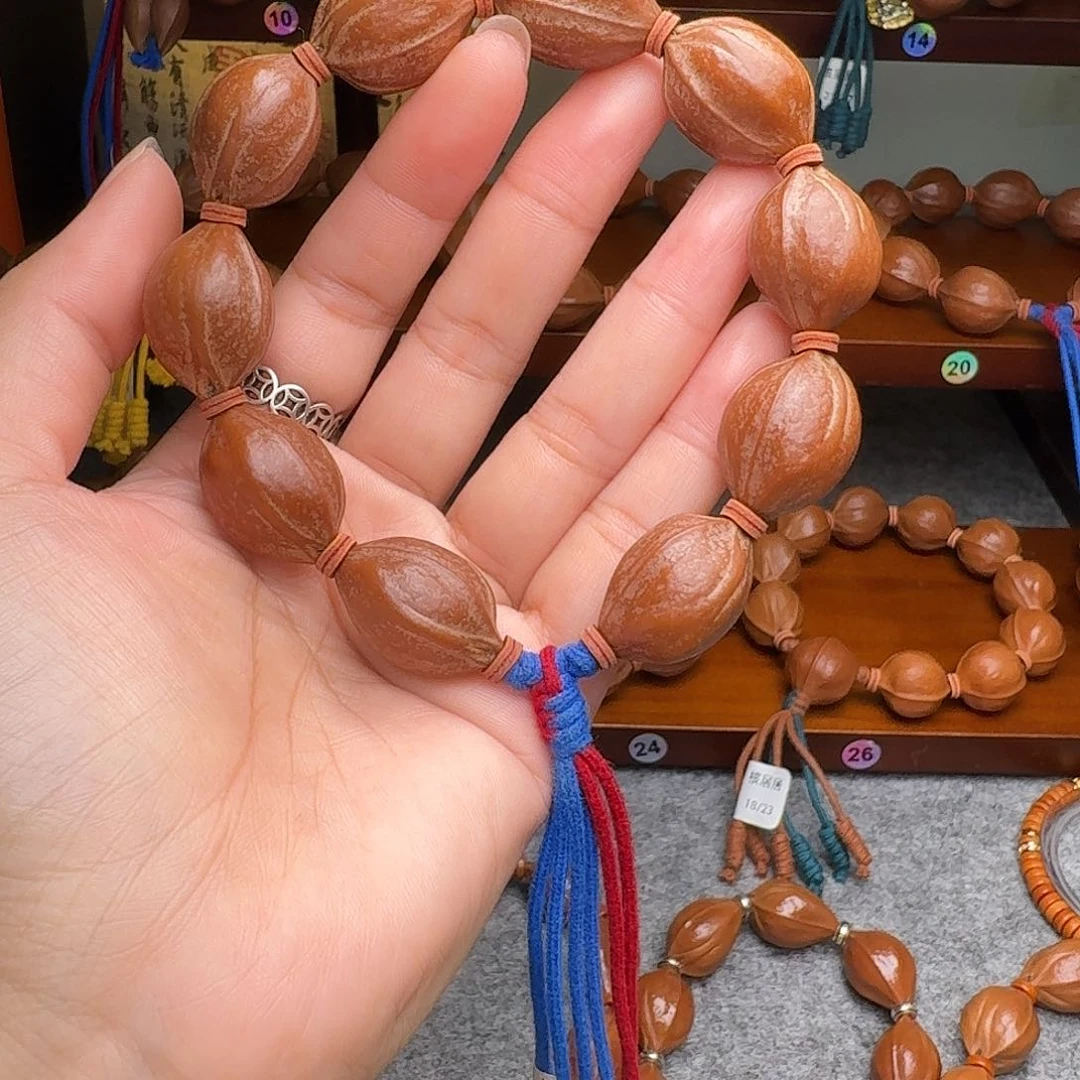 马***燕橄榄核手串18/25老核原皮 梅林铁核