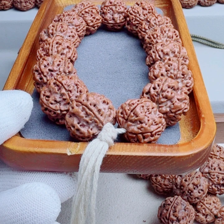 金刚菩提吊坠原生态安娜平头钮扣桩五星梅花双龙22订制姜黄皮