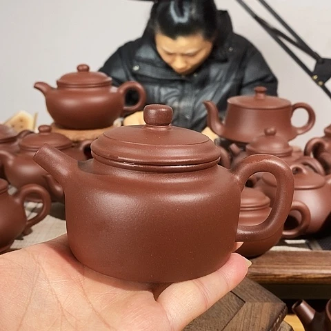 茶壶紫砂9****?约160cc德钟原矿紫泥