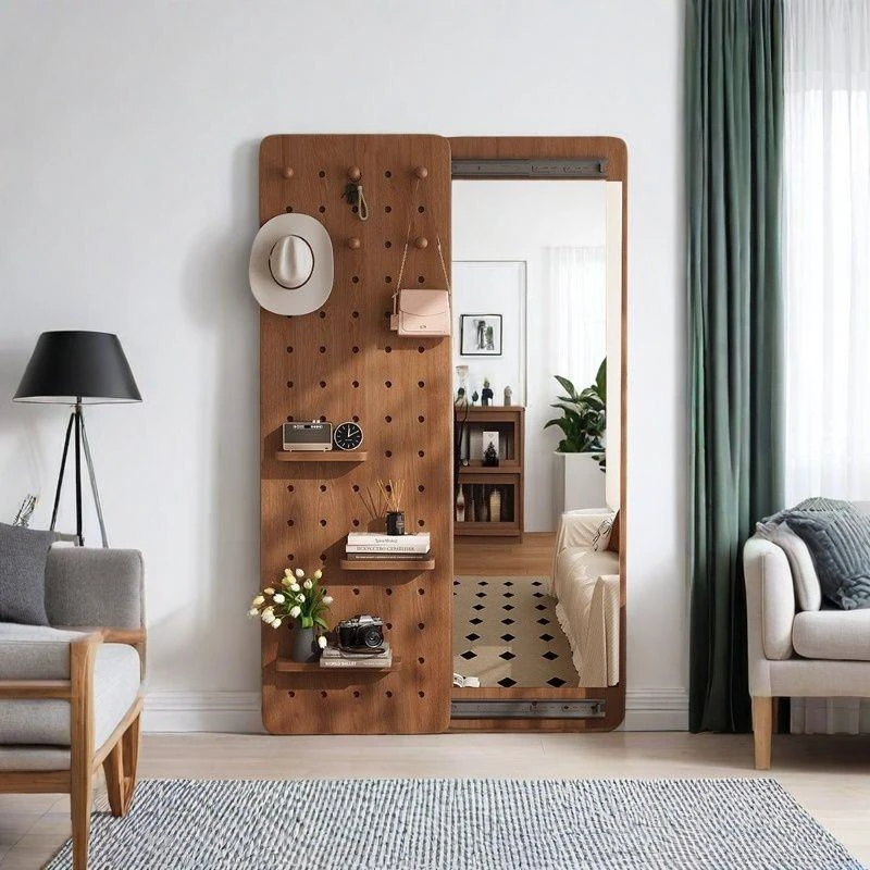 隐形穿衣镜关闭贴墙隐藏家用试衣镜玄关推拉宿舍全身洞洞板壁挂