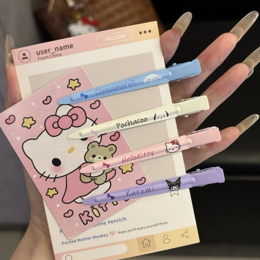 新款Kitty发夹一字发卡萌趣卡通头饰少女蓬松刘海碎发佩戴神器