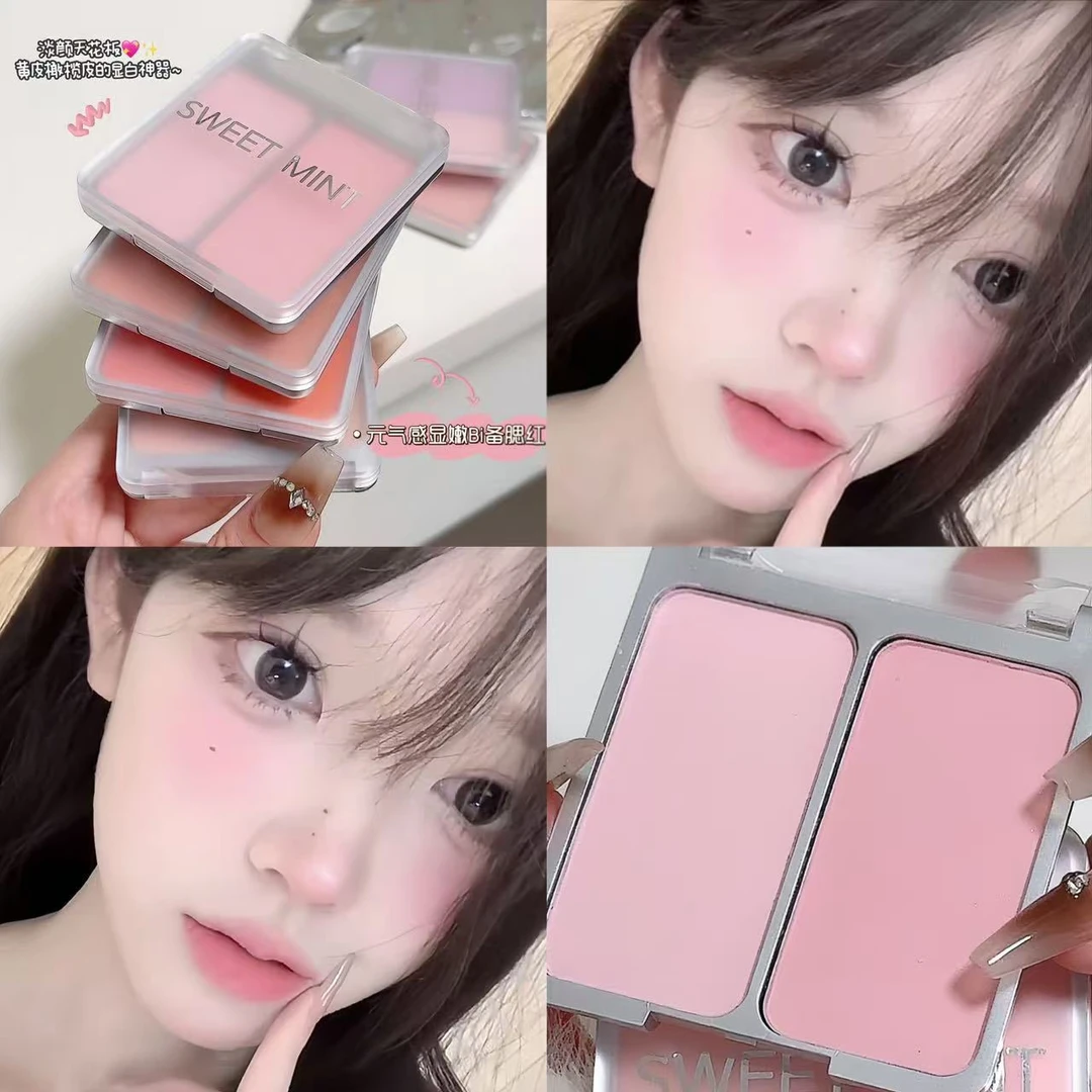 韩系氛围感~胭脂双拼色腮红提亮肤色哑光收缩膨胀色纯欲显白腮红