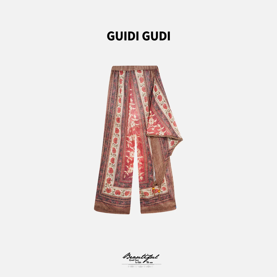 GUIDI GUDI【柏林热吻】慵懒时尚复古休闲裤/黄加蓝