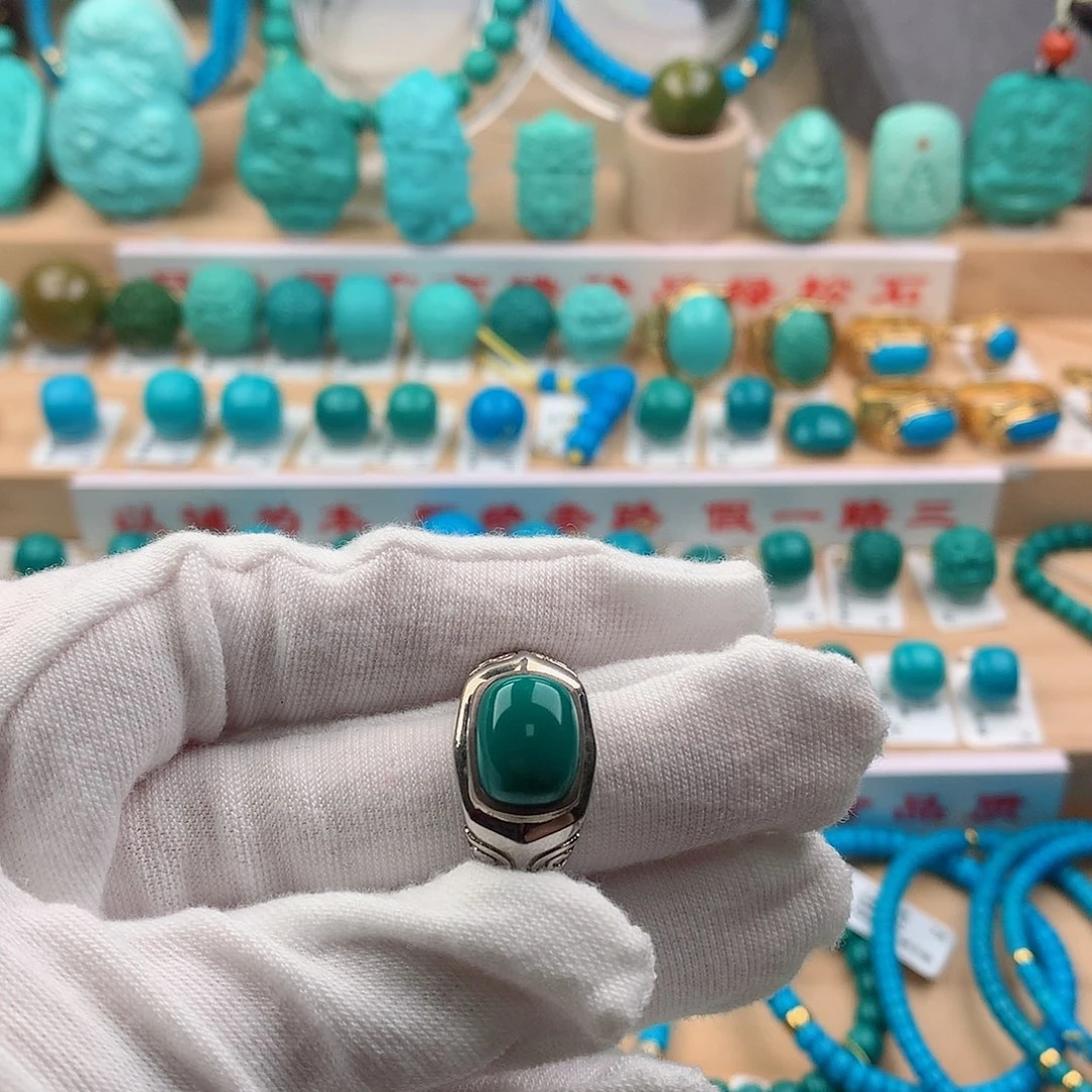 绿松石银S925镶嵌珠宝奇石