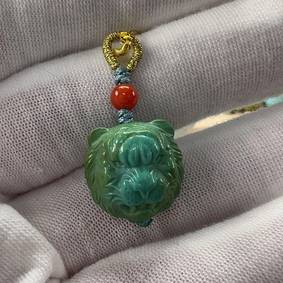 未镶嵌绿松石虎头14.5mm