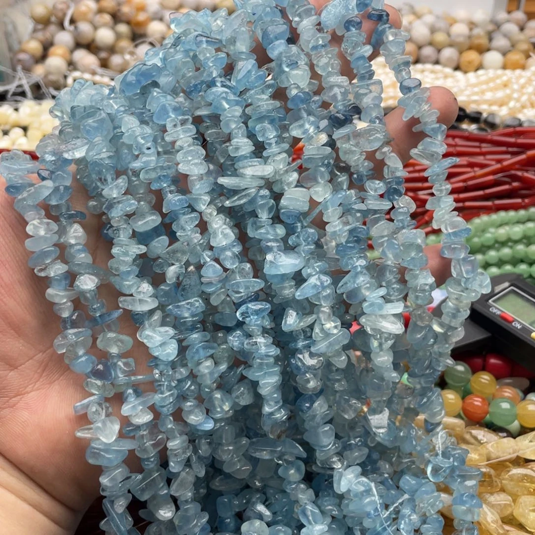 未镶嵌玛瑙/玉髓珠宝半成品一条装卡9+mm海蓝宝碎石