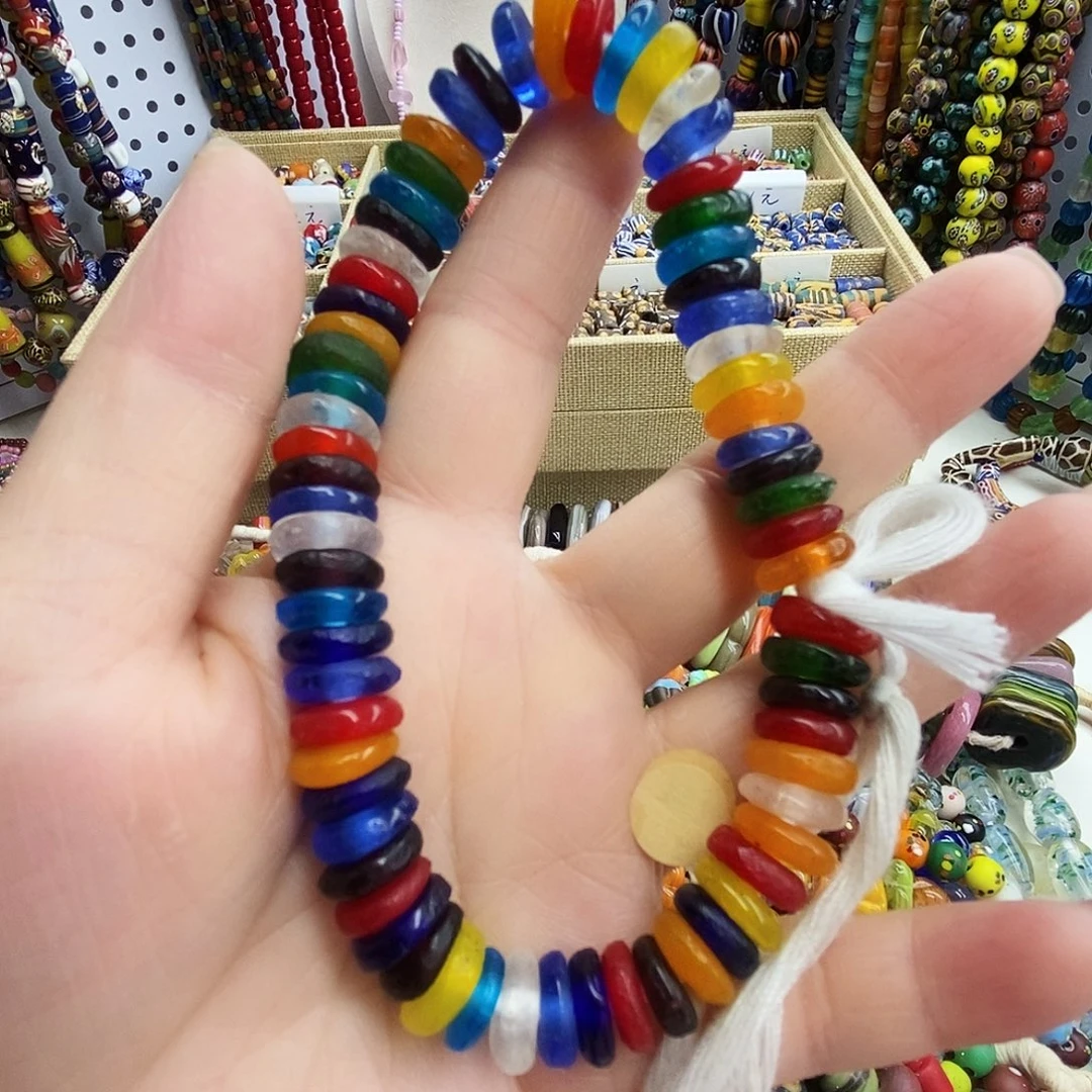 琉璃颈饰非洲甜甜圈半条036