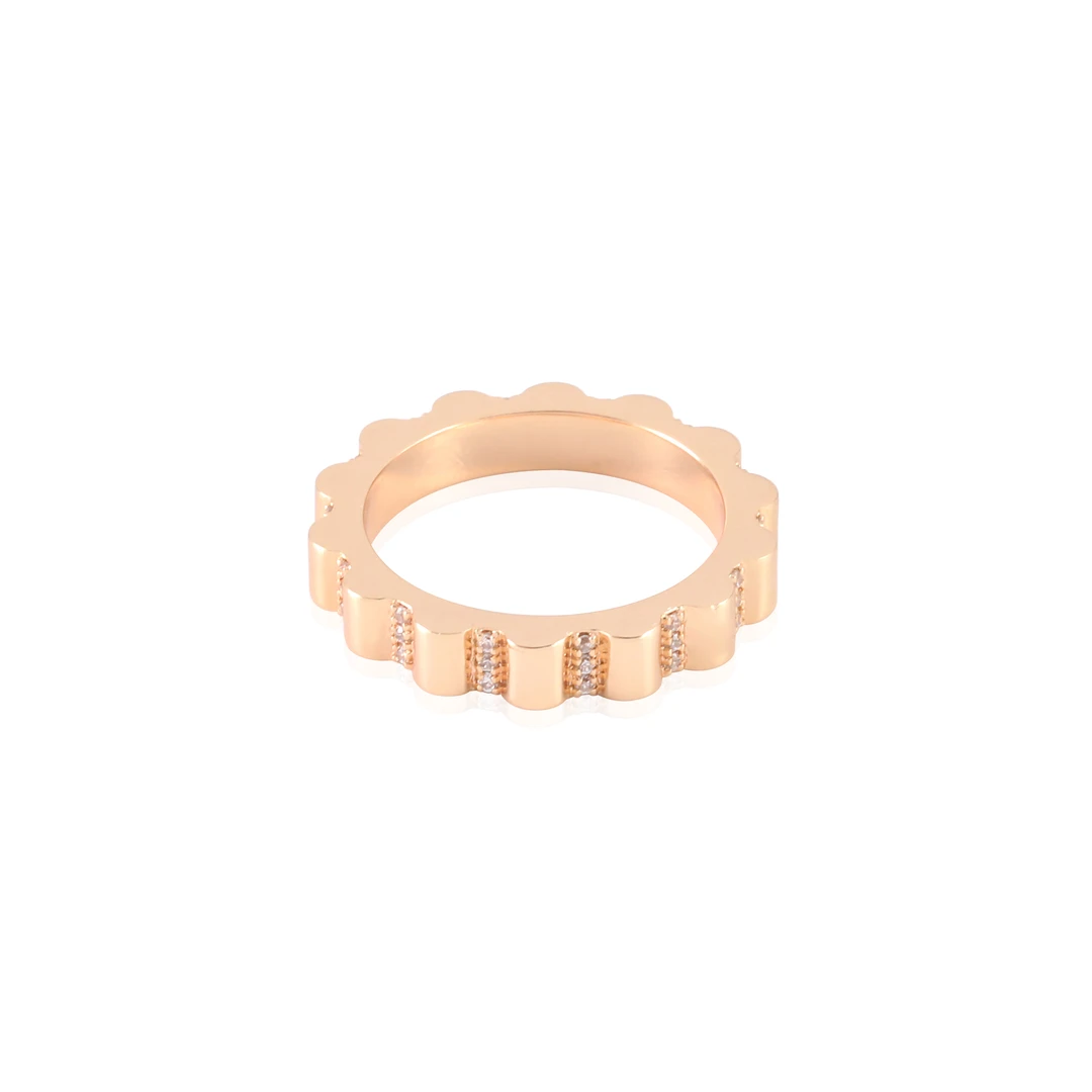 镀k金 CNC精工 轻奢齿轮气质设计师戒指 0619