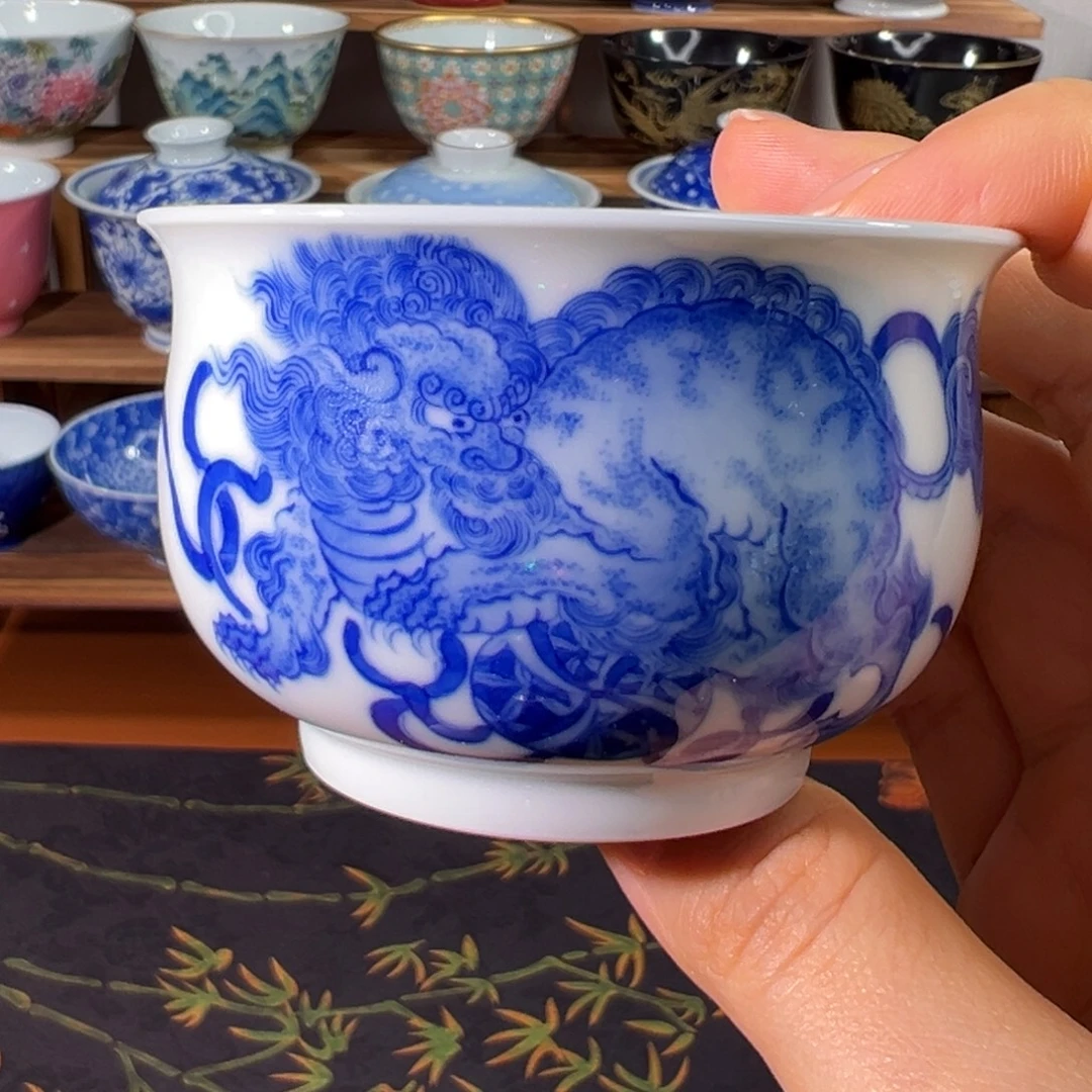 知冬煮雪手工手绘-竹林草堂茶具单杯