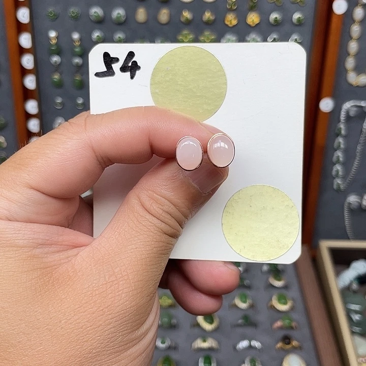 和田玉银S925镶嵌耳饰和田玉54