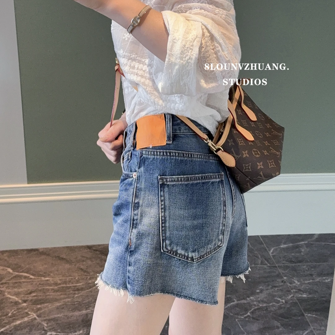 超好看小A版显瘦短裤花匣子牛仔裤女2025夏季新款显瘦短裤EW70108
