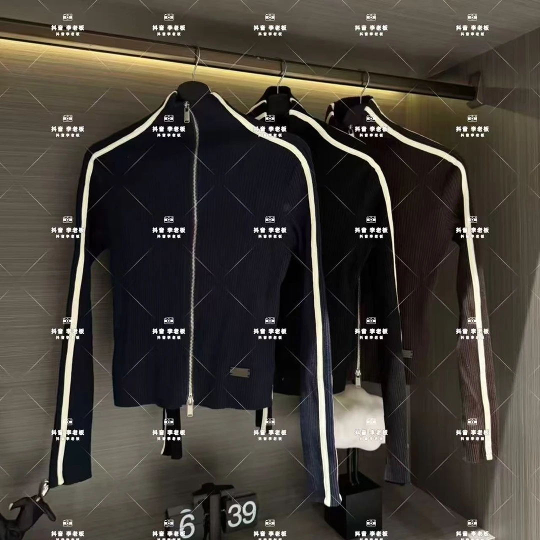 2025秋冬侧织带显瘦拉链毛衣开衫（衣长55左右，起球正常现象）