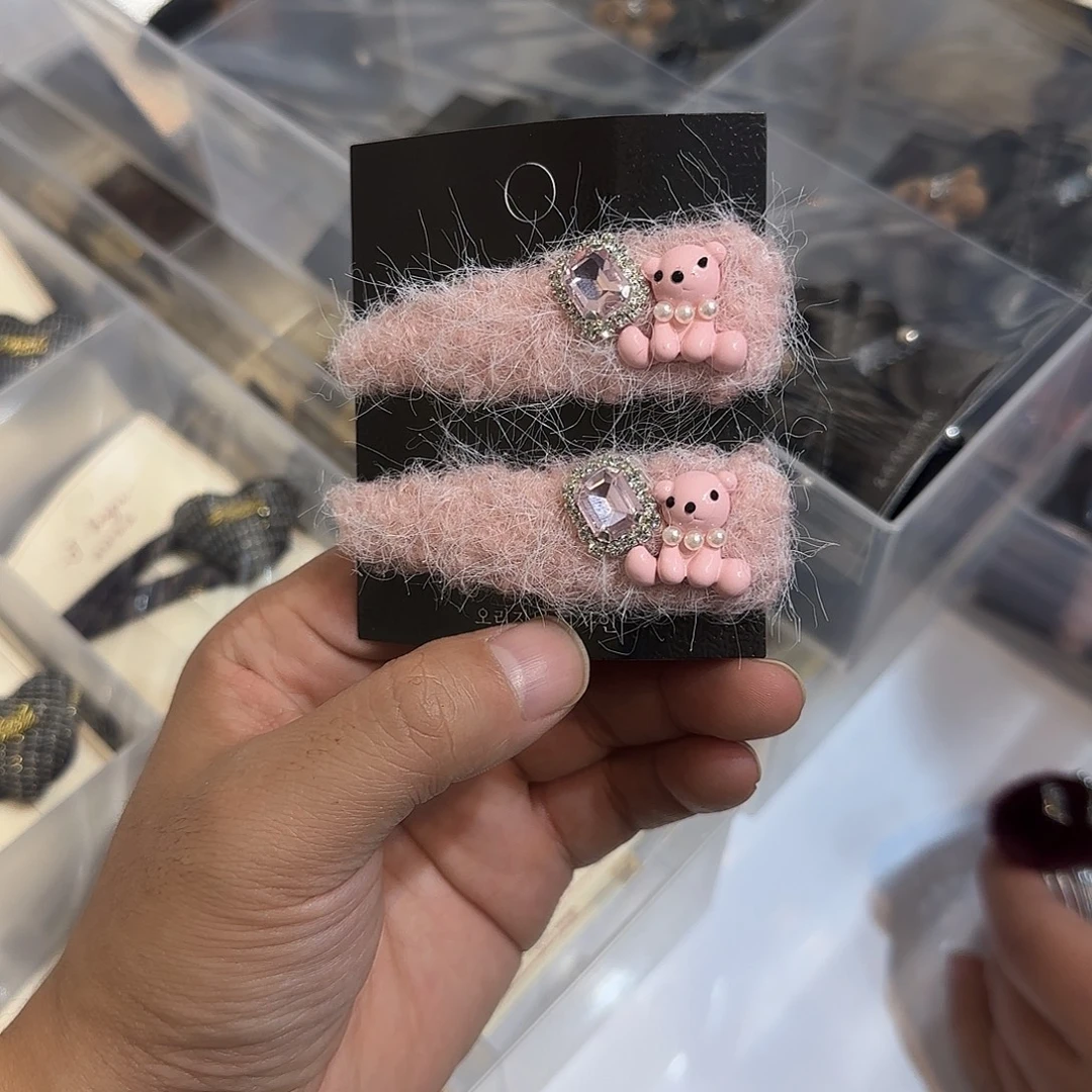 布艺非金属K24粉色小熊掰掰2个