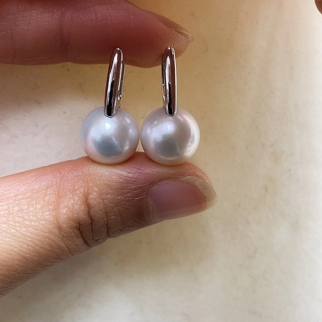 淡水珍珠耳饰银S925镶嵌