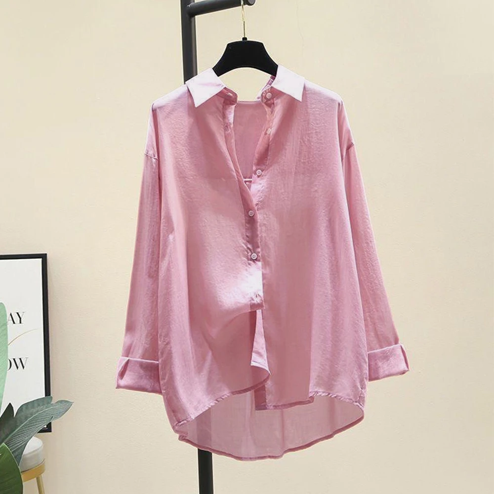 夏季薄款宽松透气开衫衬衣女拼接休闲百搭凉感长袖衬衫A207
